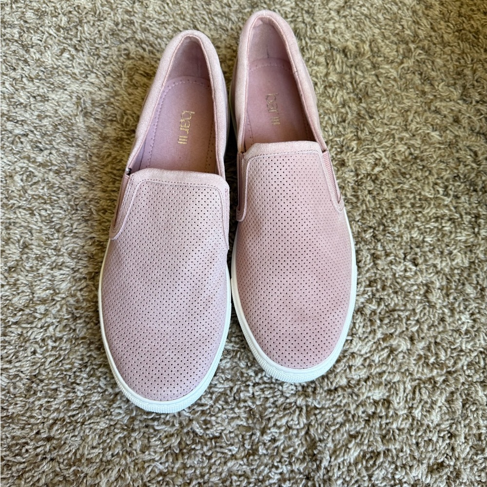Bar III Blush Pink Perforated Slip-On Sneakers NWOT